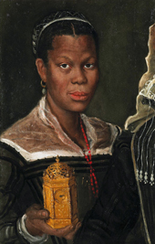 Portrait of an African Woman Holding a Clock c1585 By Annibale Carracci