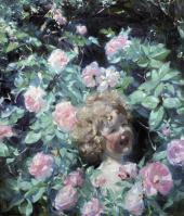 Among The Roses By Frank Bramley