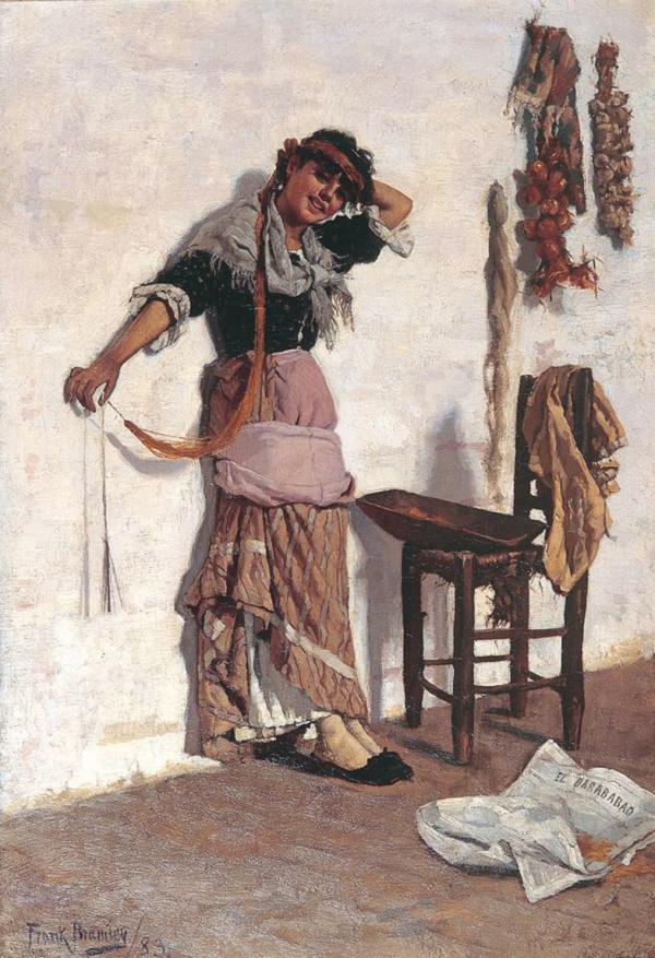 A Venetian Market Girl by Frank Bramley | Oil Painting Reproduction
