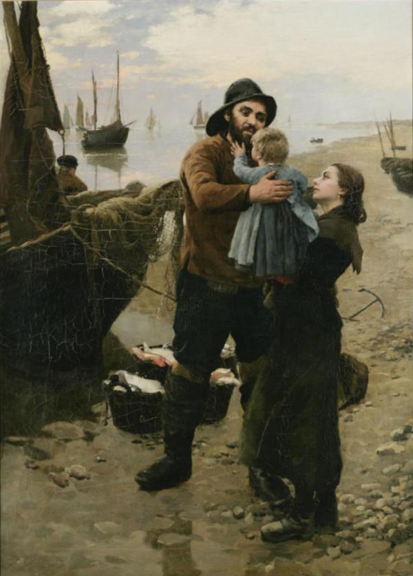 Daddy's Welcome by Frank Bramley | Oil Painting Reproduction