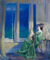 When The Blue Evening Slowly Falls By Frank Bramley