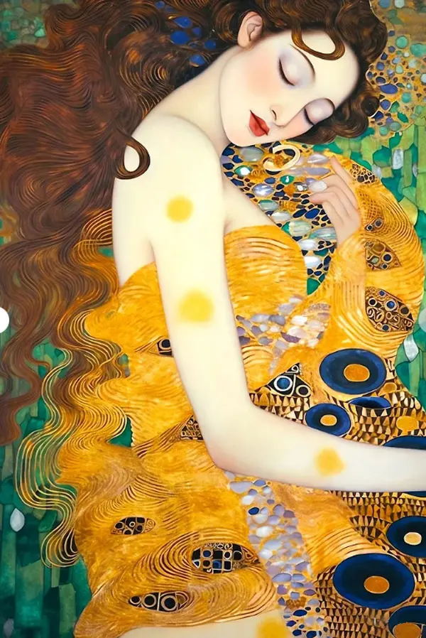 Romantic Goddess, Klimt Inspired By Gustav Klimt