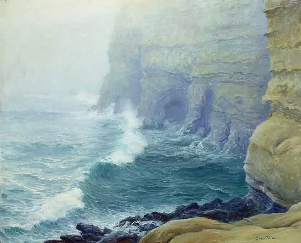 Lifting Fog, La Jolla Cliffs By Guy Rose