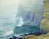 Lifting Fog, La Jolla Cliffs By Guy Rose