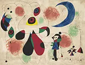 Women Moon Birds By Joan Miro