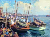 Between Runs Tuna Boats San Pedro Harbour By Franz Bischoff
