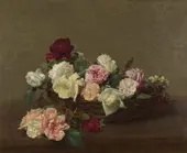 Basket of Roses By Henri Fantin-Latour