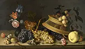Still Life of Flowers Fruit Shells and Insects c1629 By Balthasar van der Ast