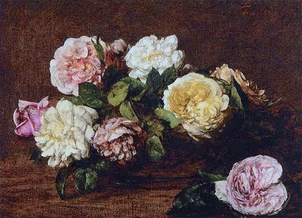 Flowers Roses I By Henri Fantin-Latour
