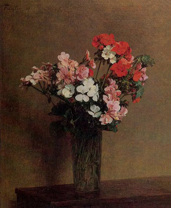 Geraniums By Henri Fantin-Latour
