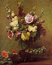 Holly Hocks By Henri Fantin-Latour