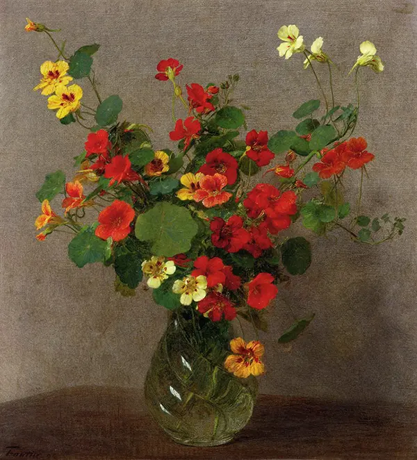 Nasturtiums By Henri Fantin-Latour