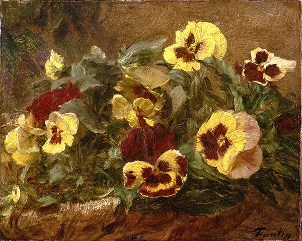 Pansies By Henri Fantin-Latour