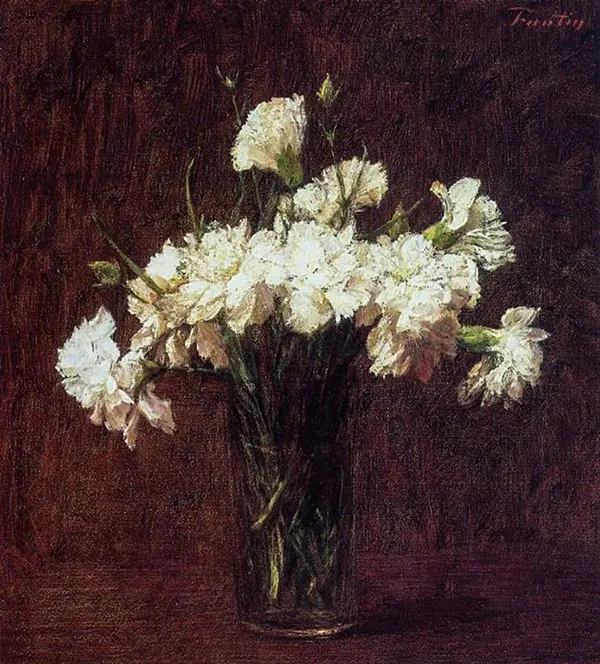 White Carnations By Henri Fantin-Latour