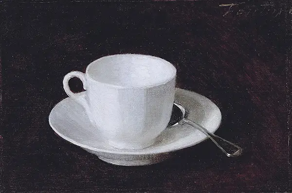 White Cup and Saucer By Henri Fantin-Latour