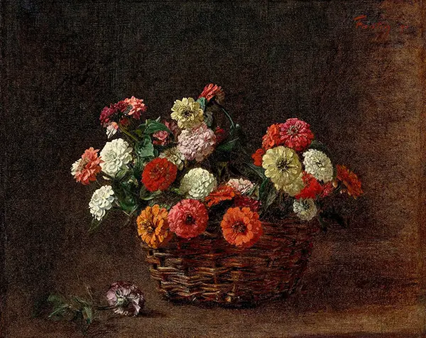 Zinnias By Henri Fantin-Latour