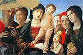 Madonna and Child with Six Saints By Andrea Mantegna