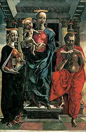 The Virgin and Child with Saints Jerome By Andrea Mantegna