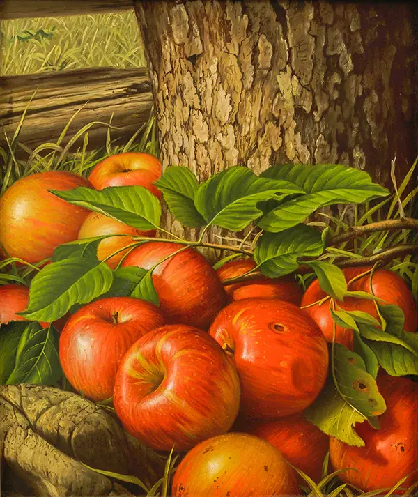 Apples and Tree Trunk By Levi Wells Prentice