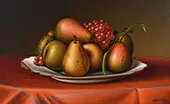 Still Life with Pears and Grapes By Levi Wells Prentice