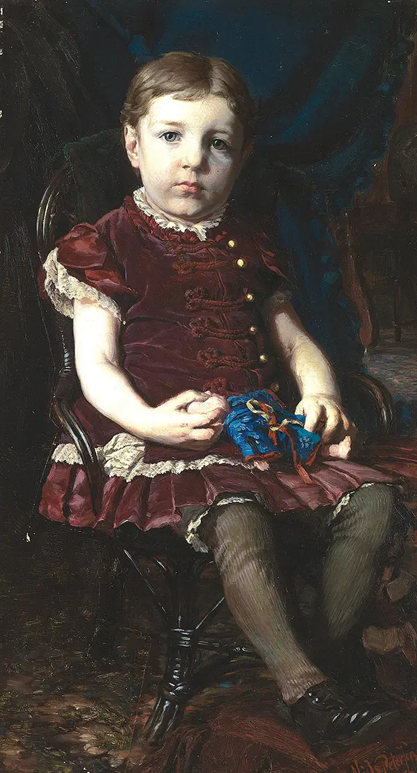 A Girl with a Doll By Niels Pedersen Mols