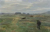 A Landscape with Cows and Houses in the Background By Niels Pedersen Mols