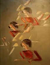 Red Against Each Other By Oskar Schlemmer