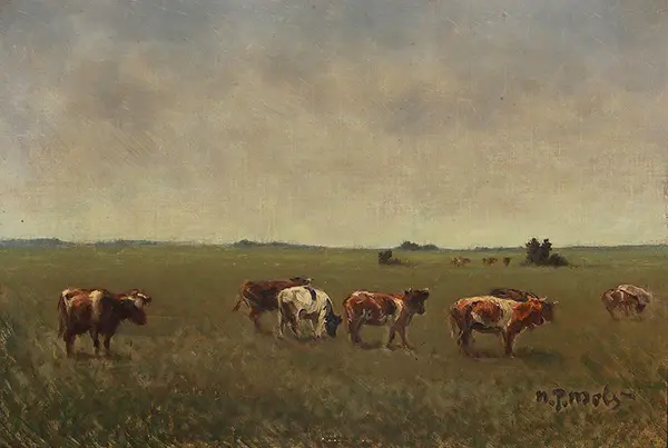 Grazing Cows in a Field By Niels Pedersen Mols