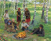 Campfire By Nikolay Bogdanov Belsky