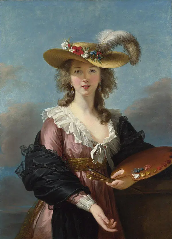 Self Portrait with a Straw Hat 1782 By Elisabeth Vigee Le Brun