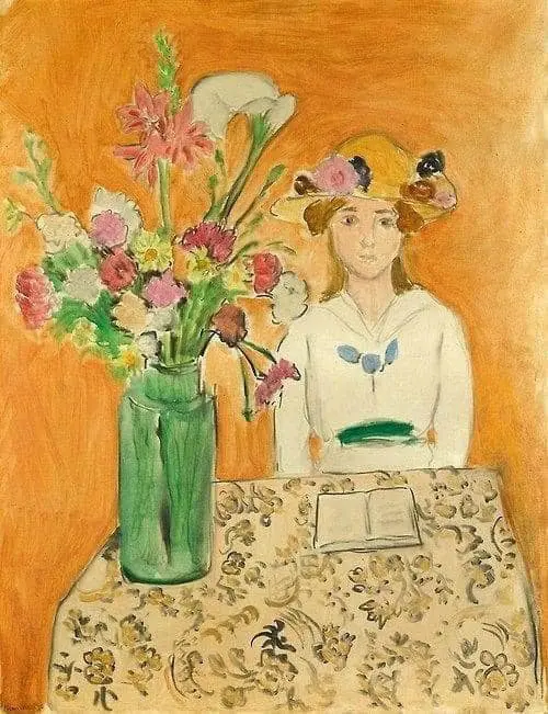 Girl in White with a Bouquet 1919 By Henri Matisse