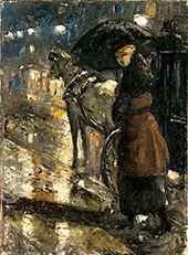 Woman and Cab By Lesser Ury