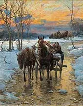 Kowalski Return at Sunset c1890 By Alfred von Wierusz