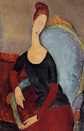Portrait of Jeanne Hebuterne in a Chair 1918 By Amedeo Modigliani