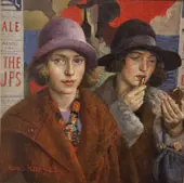 Girls Outside the Gaiety Theatre Newlyn By Harold Knight