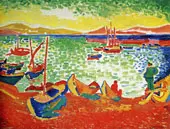 Boats in the Port of Collioure By Andre Derain
