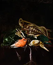Still Life with Dead Birds and Game Bag By Willem van Aelst