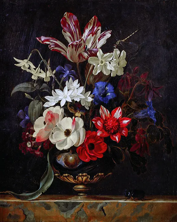 Still Life with Flowers By Willem van Aelst