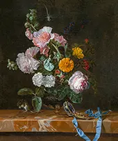 Vanitas Flower Still Life By Willem van Aelst