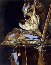 Still Life with Hunting Gear By Willem van Aelst