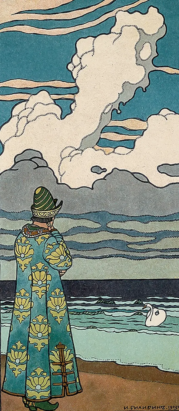 A White Swan is Swimming By Ivan Bilibin