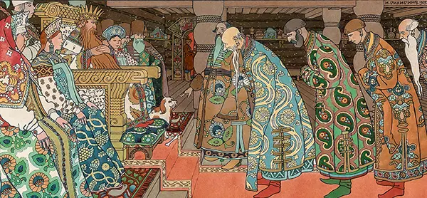Trading Guests at Saltans By Ivan Bilibin