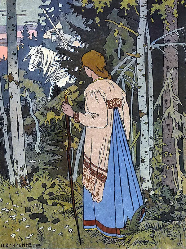 Vasilisa the Beautiful and the White Horseman By Ivan Bilibin