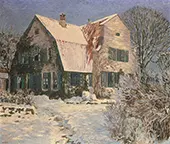 House and Garden Under Snow By Heinrich Vogeler
