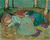 Martha Vogeler and Paula Modersohn Becker Sleeping in the Garden, 1904 By Heinrich Vogeler
