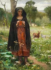 Shepherdess Knitting, 1937 By Georges Laugee