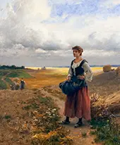 Young Woman Harvesting, 1853 By Georges Laugee