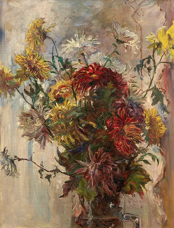 Bouquet of Flowers in a Glass Bowl By Marie Bracquemond