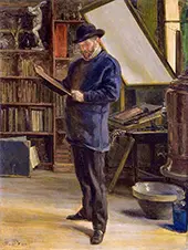 Felix Bracquemond in His Studio By Marie Bracquemond