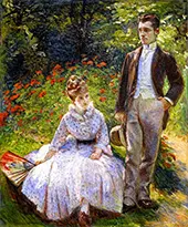 The Artist's Son and Sister in the Garden at Sevres, 1890 By Marie Bracquemond